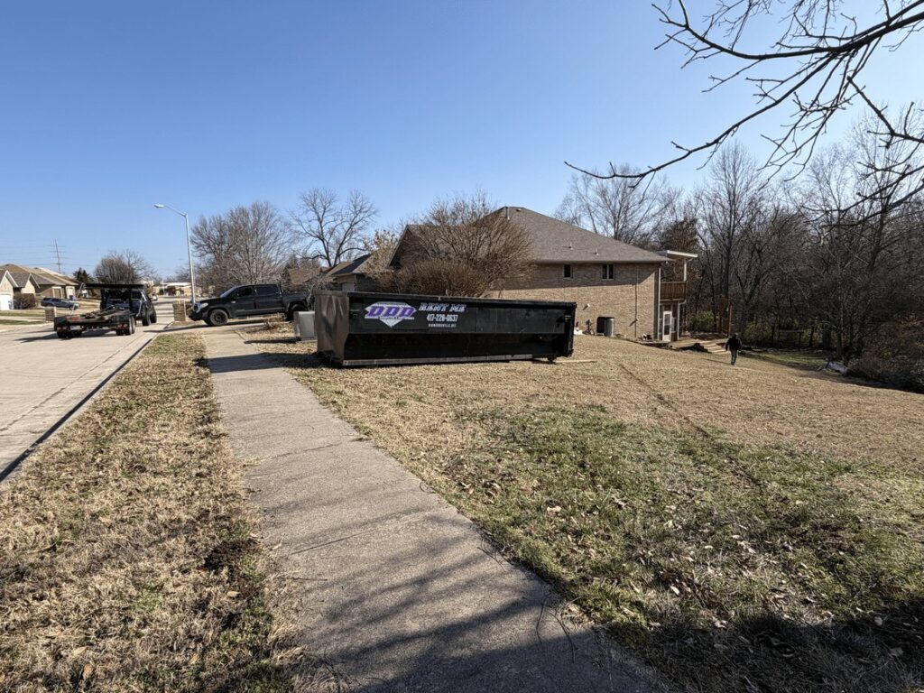 Roll-off dumpster rental at a home in the Springfield, MO area