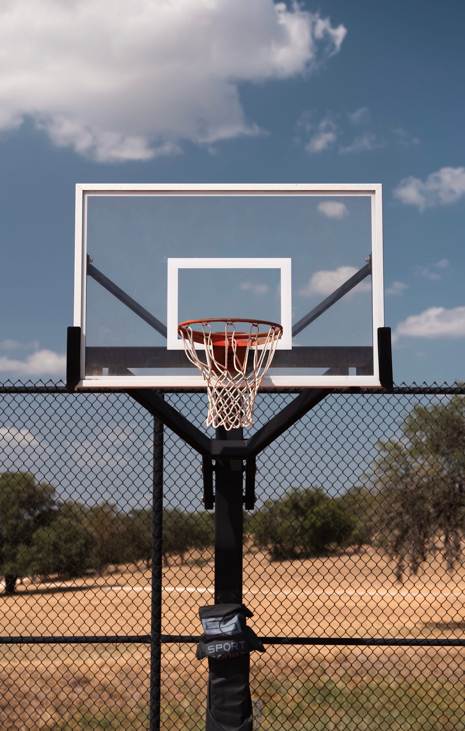 Outdoor basketball court hoop
